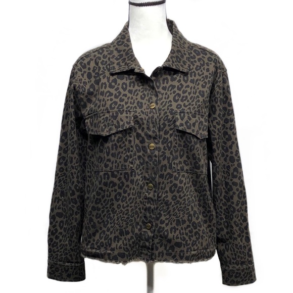 animal print denim jacket